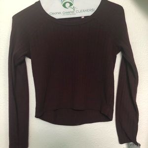 Burgundy long sleeve top